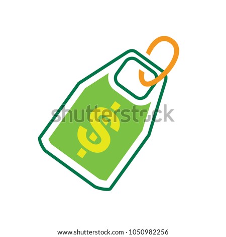 Vector Dollar tag sign, money dollar icon - dollar bill symbol