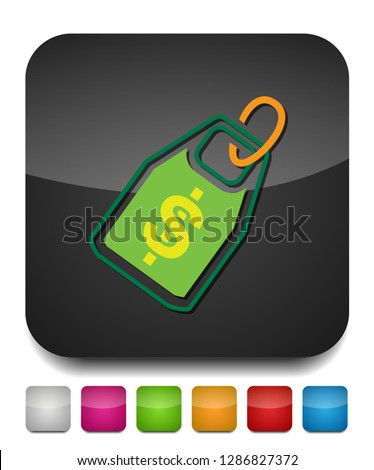 Vector Dollar tag sign, money dollar icon - dollar bill symbol