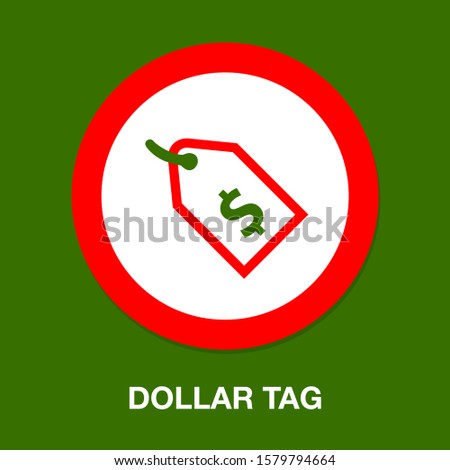 Vector Dollar tag sign, money dollar icon - dollar bill symbol