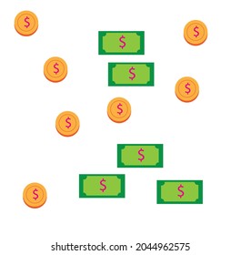 vector doller and cents or minimalist currency illustration