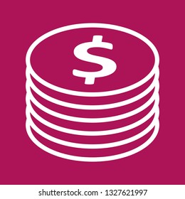  Vector Dollor Coins Icon
