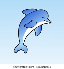 vector of a dolphin in blue color. can be used as icons and logos.