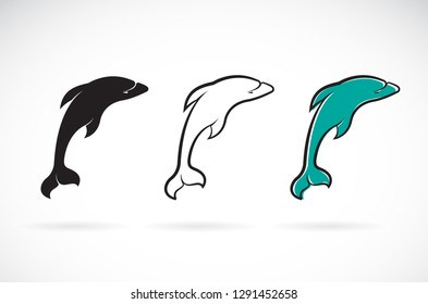 Vector of dolphin design on a white background,. Sea animals. Fish Icon.Easy editable layered vector illustration. 