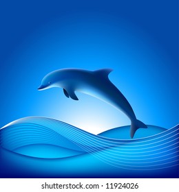 Vector Dolphin. File contains Gradient mesh