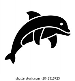 Vector Dolphin Glyph Icon Design
