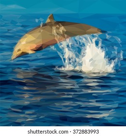 Vector Dolphin Jumping