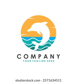 Vector Dolphin Logo Creative Design. Simple and Cute Dolphin Icon.