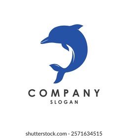 Vector Dolphin Logo Creative Design. Simple and Cute Dolphin Icon.