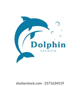 Vector Dolphin Logo Creative Design. Simple and Cute Dolphin Icon.