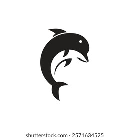 Vector Dolphin Logo Creative Design. Simple and Cute Dolphin Icon.