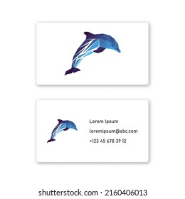 Vector dolphin in low poly style