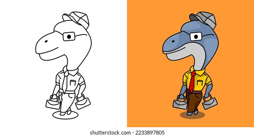 vector of dolphin mascot wearing a uniform and holding a bag. coloring pictures of dolphins