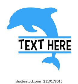 Vector Dolphin Name Frame on White Background