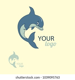 Vector dolphin picture. Illustration logo symbol