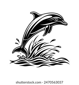 Vector dolphin silhouette art design