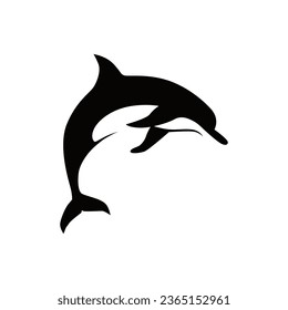 vector dolphin silhouette logo template