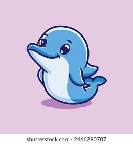 VECTOR DOLPHIN, STICKERS, ILLUSTRATION ICONS, CARTOONS, FRUIT ICONS SUITABLE FOR ALL WEB NEEDS, BANNER, STICKERS AND BACKGROUNDS