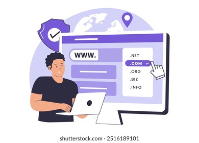 Vector of domain registration concept