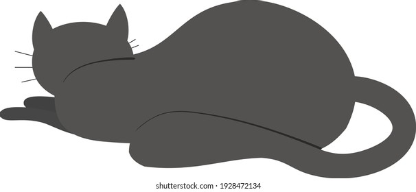 vector domestic black cat. the best friend