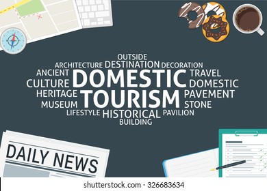 vector domestic tourism concept,template