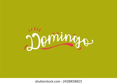 Vector Domingo. Sunday in brazilian portuguese illustrated hand lettering vector