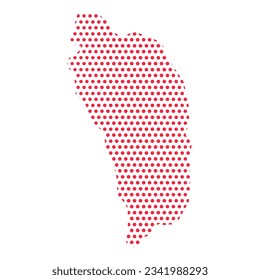 Vector Dominica Dotted Map Illustration, can be used for business designs, presentation designs or any suitable designs.