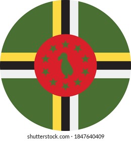 Vector - dominica Flag Button Icon