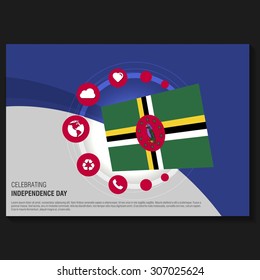 Vector Dominica Independence Day Horizontal Flyer template. Creative Brochure Title Page. National Day Leaflet design element. vector illustration
