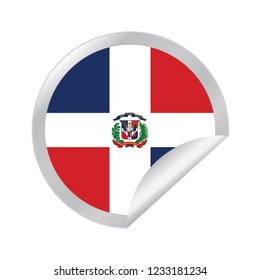 Vector Dominican Republic circle folded