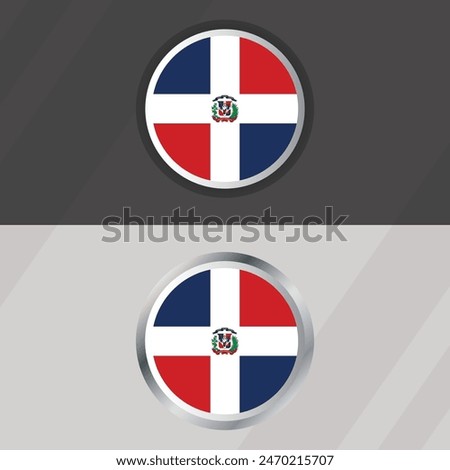 Vector Dominican Republic Round Flag Template