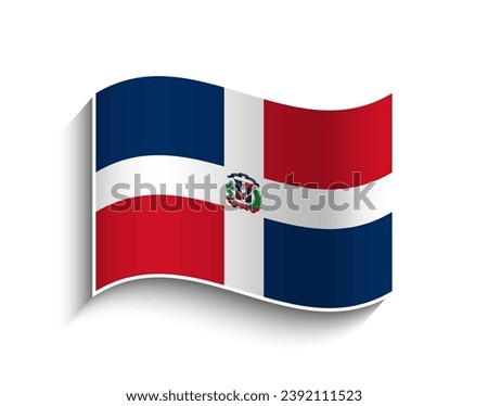 Vector Dominican Republic waving Flag Icon