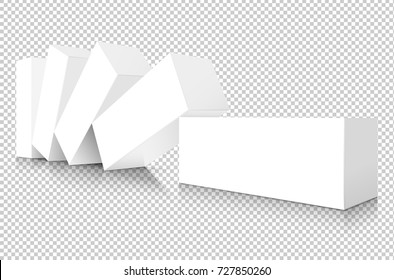 Vector dominoes effect boxes isolated on transparent background
