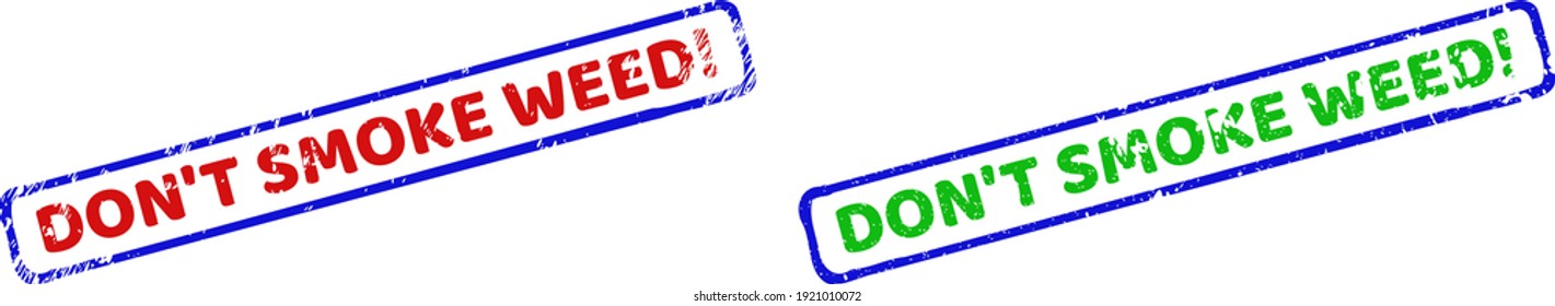 Vector NO HUMO LA exclamación. imitaciones de caucho enmarcadas con estilo rayado. Rosas marcas de agua rectangulares bicolores. Colores rojos, azules y verdes.