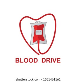 Vector Of Donate Blood Drive Logo Design Eps Format