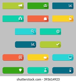 Vector donate and buying concepts flat buttons set.