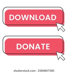 Vector donate concept and vector download button
