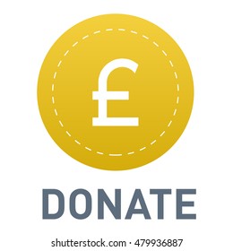 Vector donate concept hand and money button in flat style