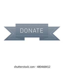 Vector donate concept hand and money button in flat style