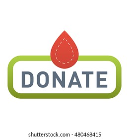 Vector donate concept hand and money button in flat style