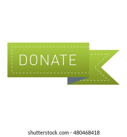 Vector donate concept hand and money button in flat style