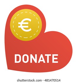Vector donate concept hand and money button in flat style