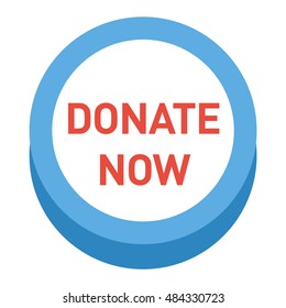 Vector donate concept hand and money button in flat style