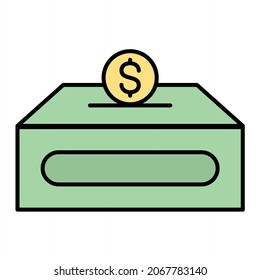 Vector Donation Filled Outline Icon Design

