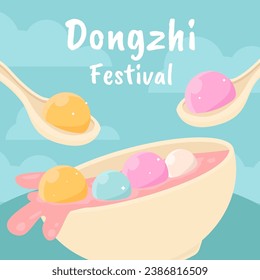 vector dongzhi festival illustration in flat design style