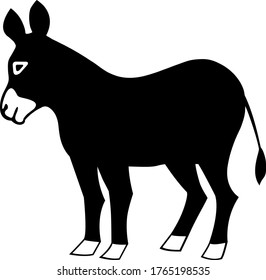 Vector donkey or mule silhouette illustration