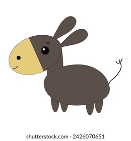 Vector donkey on a white background