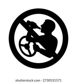 Vector no beba y conduzca el signo del pictograma, símbolo de la prohibición, ilustración plana simple del diseño