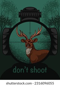 vector don't shoot the deer illustration design