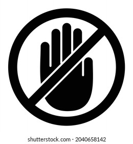 Vector Dont Touch Glyph Icon Design
