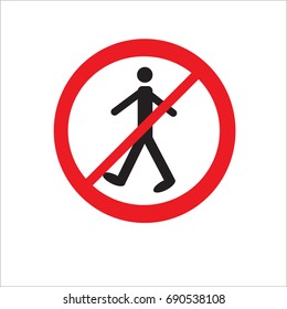 Vector of don't walk sign. No walk sign.
